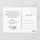 ピンク赤面花緑フローラありがとう ポストカード (裏面)