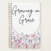 ピンク赤面花 プランナー手帳 (正面)