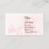 ピンク赤面蝶ビジネスカード 名刺 (正面)