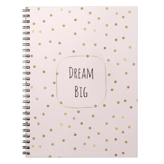 ピンク赤面金ゴールドスパークル紙吹雪 感動的 ノートブック (正面)