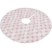 ピンク赤面金ゴールドタフツクリスマス ブラッシュドポリエステルツリースカート (アングル)