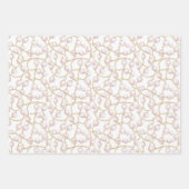 ピンク赤面金ゴールドタフツブライダルシャワー ラッピングペーパーシート (正面3)