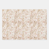 ピンク赤面金ゴールドタフツブライダルシャワー ラッピングペーパーシート (正面2)