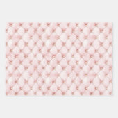 ピンク赤面金ゴールドタフツブライダルシャワー ラッピングペーパーシート (正面)