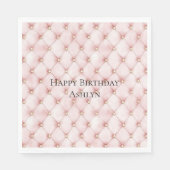 ピンク赤面金ゴールドタフツ誕生日 スタンダードランチョンナプキン (正面)