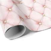 ピンク赤面金ゴールドタフツ誕生日 ラッピングペーパー (ロールコーナー)