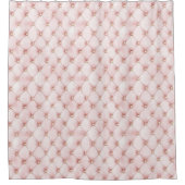 ピンク赤面金ゴールドタフツ シャワーカーテン (正面)