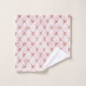 ピンク赤面金ゴールドタフツ バスタオルセット (ウォッシュタオル)