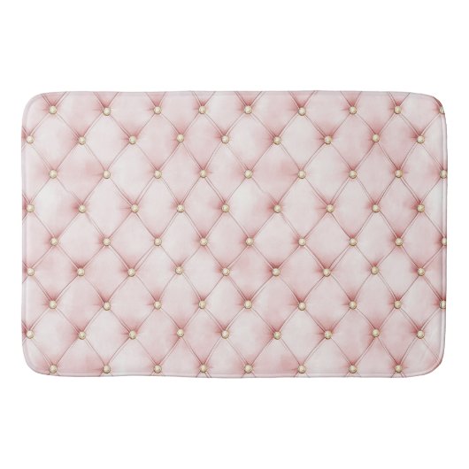 ピンク赤面金ゴールドタフツ バスマット (正面)