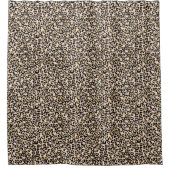 ピンク赤面金ゴールドヒョウ印刷 シャワーカーテン (正面)