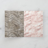 ピンク赤面金ゴールドブラックグリジーグリッターゼブラプリント カード (内部)