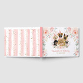 ピンク赤面金ゴールドペットドッグズベビーガール誕生日 ゲストブック (全面)