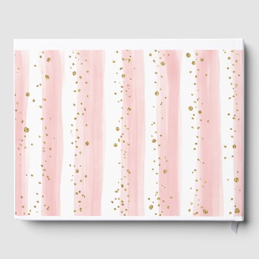 ピンク赤面金ゴールドペットドッグズベビーガール誕生日 ゲストブック (裏面)