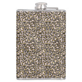 ピンク赤面金ゴールドレオパードプリント フラスク (裏面)