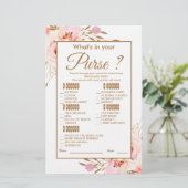 ピンク赤面金ゴールド水彩バラブライダルシャワーゲーム (スタンド正面)