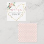 ピンク赤面開花ベビーカード用幾何学本 スクエア名刺 (正面/裏面)