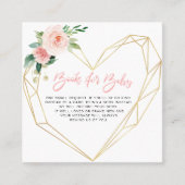 ピンク赤面開花ベビーカード用幾何学本 スクエア名刺 (正面)