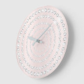 ピンク赤面VIPグレーシルバーダイヤモンドインフィニティジェムメス ラージ壁時計 (傾斜)