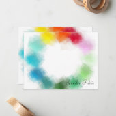 ピンク赤黄色オレンジブルーカラフルグリーン ノートカード (正面/裏面インサイチュ)