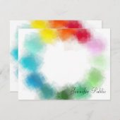 ピンク赤黄色オレンジブルーカラフルグリーン ノートカード (正面/裏面)