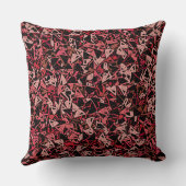 ピンク赤黒三角形シームレスパターン クッション (裏面)