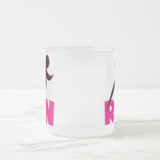 ピンク走色 フロストグラスマグカップ (中央)