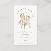 ピンク足フローラガールおむつラッフルベビーシャワー エンクロージャーカード (正面)