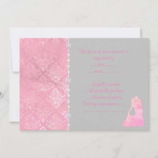 ピンク踊りカップルrsvp 招待状 (正面)