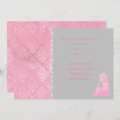 ピンク踊りカップルrsvp 招待状 (正面/裏面)