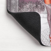 ピンク踊りバレリーナと美しい蝶 マウスパッド (コーナー)