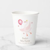 ピンク踊りプリンセススワンバルーンベビーシャワー 紙コップ (裏面)