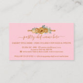 ピンク転がのピンベーカリーケーキCookieロイヤリティ 名刺 (裏面)