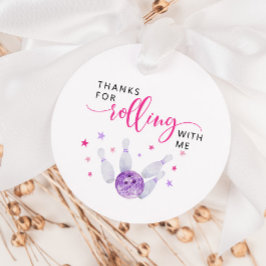 ピンク転がのボーリング誕生会 フェイバータグ