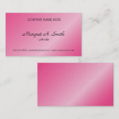 ピンク輝くのメタリックエレガント名刺。 名刺 (正面/裏面)