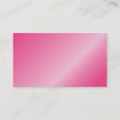 ピンク輝くのメタリックエレガント名刺。 名刺 (裏面)