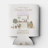 ピンク農家ズマーケットファームフレッシュ誕生日の好意 缶クーラー (裏面)