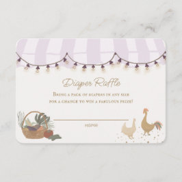 ピンク農家マーケットファームおむつラッフルインサート エンクロージャーカード