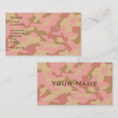 ピンク迷彩柄の名刺/カー連絡ド 名刺 (正面/裏面)
