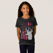 ピンク迷彩柄アメリカンフラッグカモフラージバック狩りwo tシャツ (正面フル)