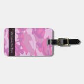 ピンク迷彩柄カモフラージュ ラゲッジタグ (正面横)