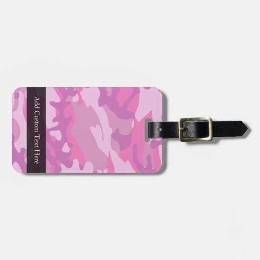 ピンク迷彩柄カモフラージュ ラゲッジタグ (正面横)