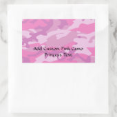 ピンク迷彩柄カモフロージュ 長方形シール (バッグ)