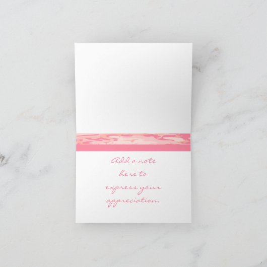 ピンク迷彩柄サンキューカード サンキューカード (内部)