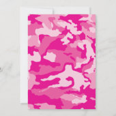 ピンク迷彩柄ベイビーシャワーカモフラージュカントリーガール 招待状 (裏面)