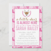 ピンク迷彩柄リトルディアベビーシャワー招待状 招待状 (正面)