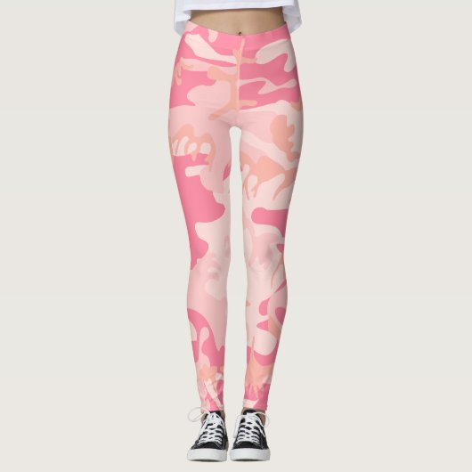 ピンク迷彩柄レギンス レギンス (正面)