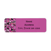 ピンク迷彩柄三角形 ラベル (正面)