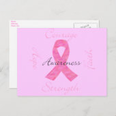 ピンク迷彩柄乳がん葉書 ポストカード (正面/裏面)