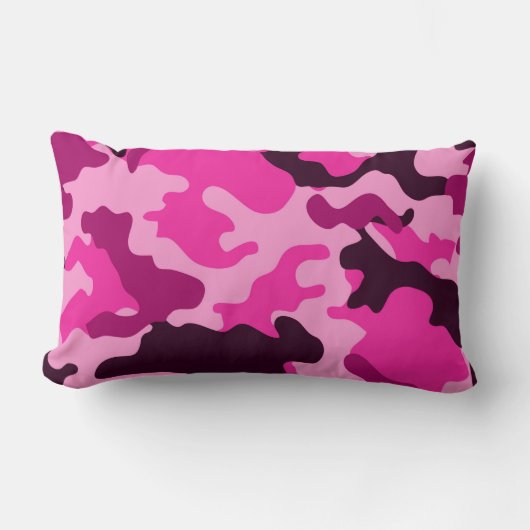 ピンク迷彩柄腰枕 ランバークッション (正面)