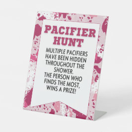 ピンク迷彩柄誕生日パーティー用品ベビーシャワー 台座サイン